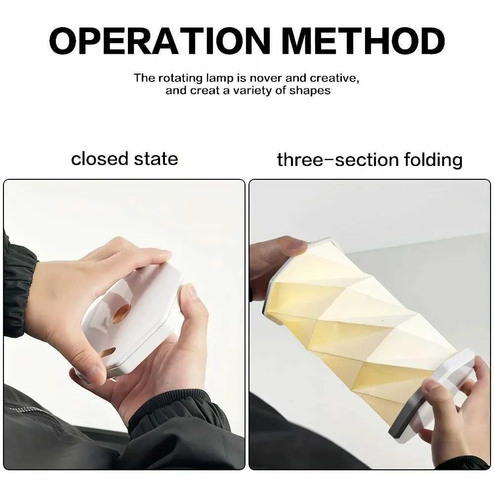 Outdoor Portable Folding Table Lamp Dimmable Paper Lantern for Camping Traveling Tent Night Light Emergency Home Bedroom Decor M251201