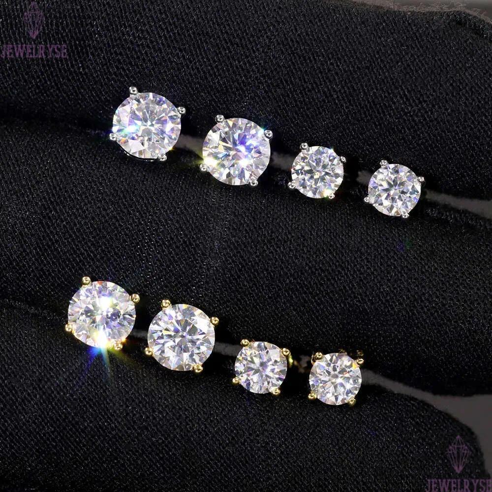 Sier Classic Moissanite Earring Wholesale VVS Clarity Daily Wear Studs for Ladies D Color