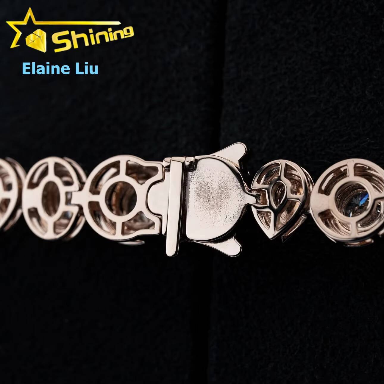 Sterling Silver Moissanite Iced Out Custom Diamond 925 Hip Hop Fine Jewelry Miami Cuban Link Chain Necklace