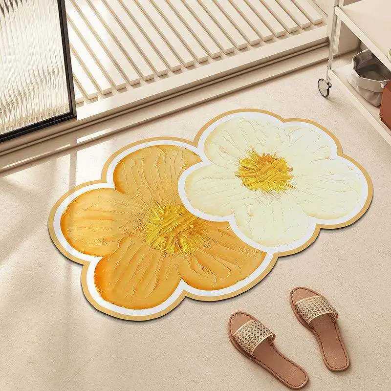 New Soft Diatite Mat Flower Diatoeous Earth Bath Mats Non-slip Bathro Tub Carpet Quick Dry Wen Ro Door Rug Absorbent H251129