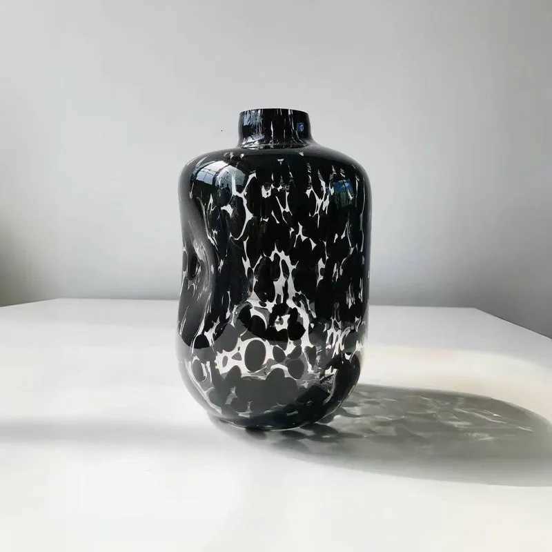 Transparent Black Leopard Print Polka Dot Vase Concave Texture Flower Vase Hydroponics Terrarium He Decoration Y251201