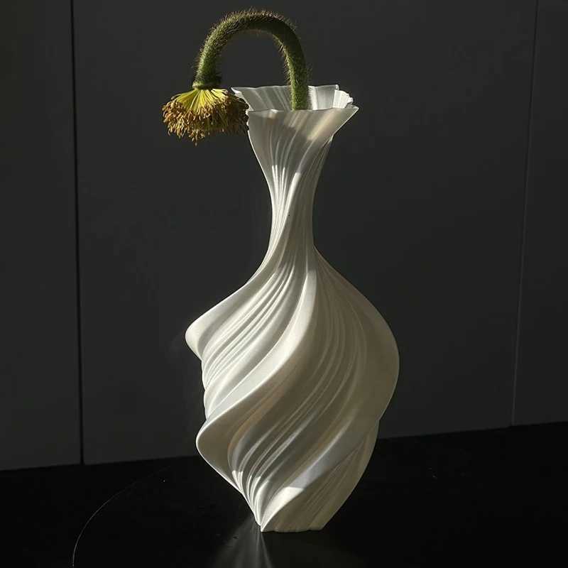 Nordic Vase Plastic Modern Flower Vase He Decoration Aesthetic Flower Bottle Interior Ornaments Elegant Flowerpots Living Ro Y251201