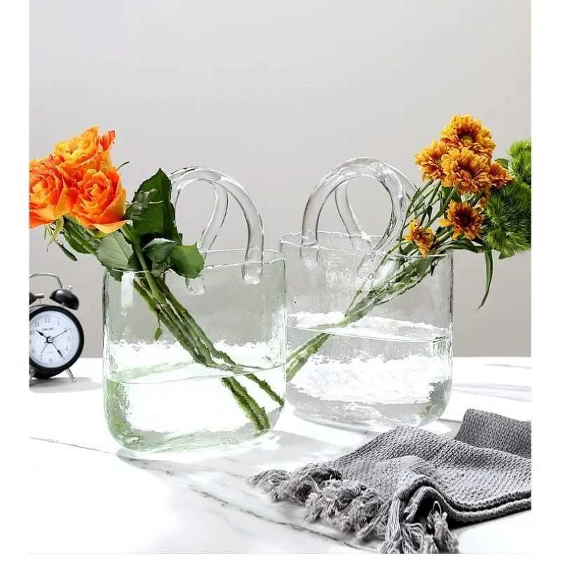 Nordic Vase He Decor Ins Style Bag Vase Designer Handbag Hydroponic Flower Basket Fish Farming Fishbowl Y251201