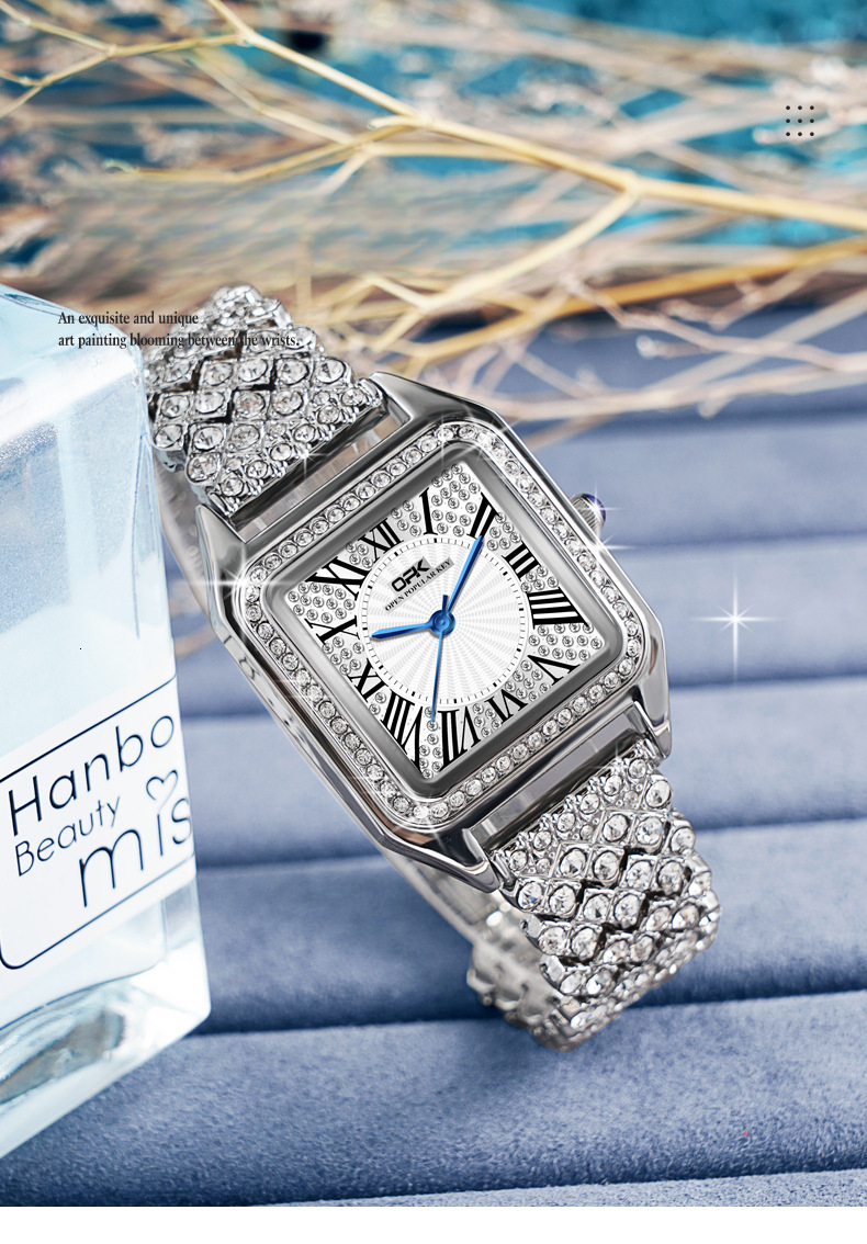 OPK Free Shipping New Designer Watch Dropshipping Hot-selling Diamond-studded Elegant Jewelry Buckle Quartz Watch Women's Watch Female Watch
