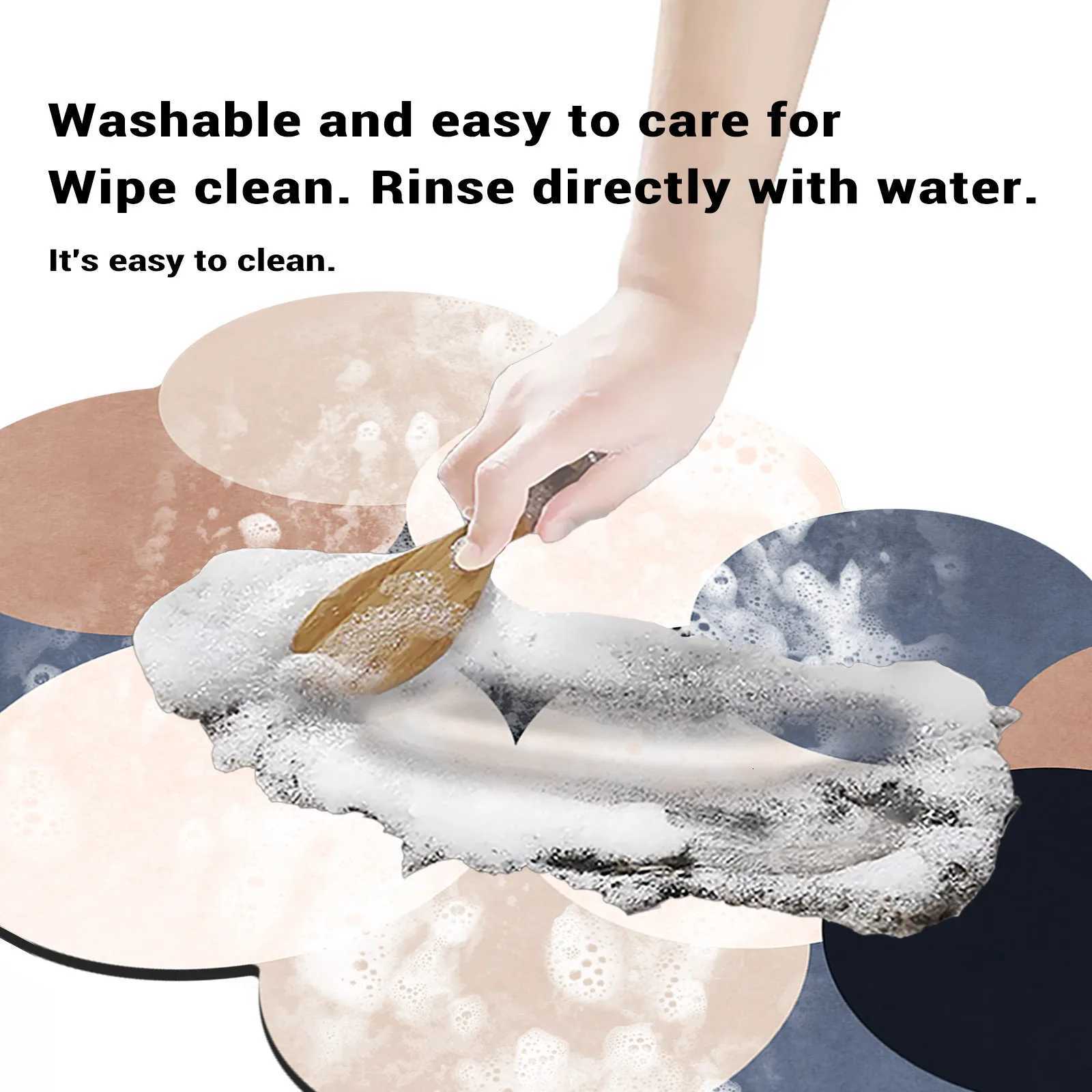 Luxury Stone Bath Mat Bathro Absorbent Foot Mats Quick Dry Non-slip Shower Carpet Toilet Rugs Doormat Washable H251129