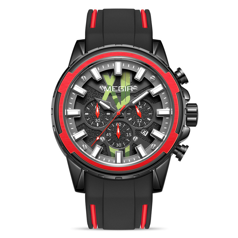 MEGIR Designer Trendy Men's Multifunctional Chronograph Luminous Waterproof Large Dial Quartz Watch Business Versatile Luxury Wristwatch Free Shi