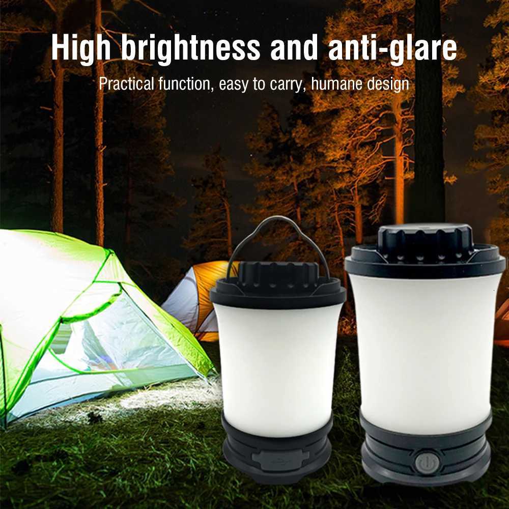 BORUiT Camping Lights Hanging Tent Lamp Rechargeable Portable Waterproof for Hiking Fishing Emergency Home Power Outages M251201