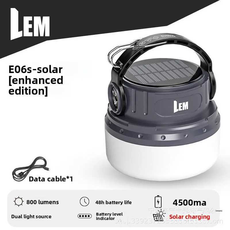 LEM outdoor camping light long battery life solar portable charging camping tent ambient light hanging light M251201