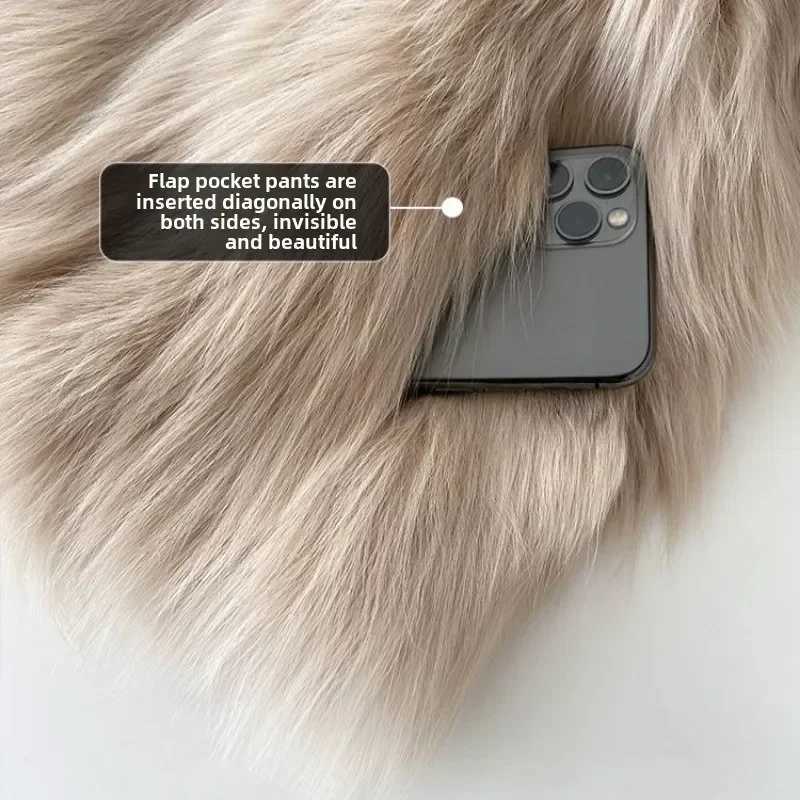 Faux Fur Coat Women Clothing Y2K Autumn New Fashion Casual Imitation Fox Fur Jacket Crop Loose All Match Warm Female WinterT251201