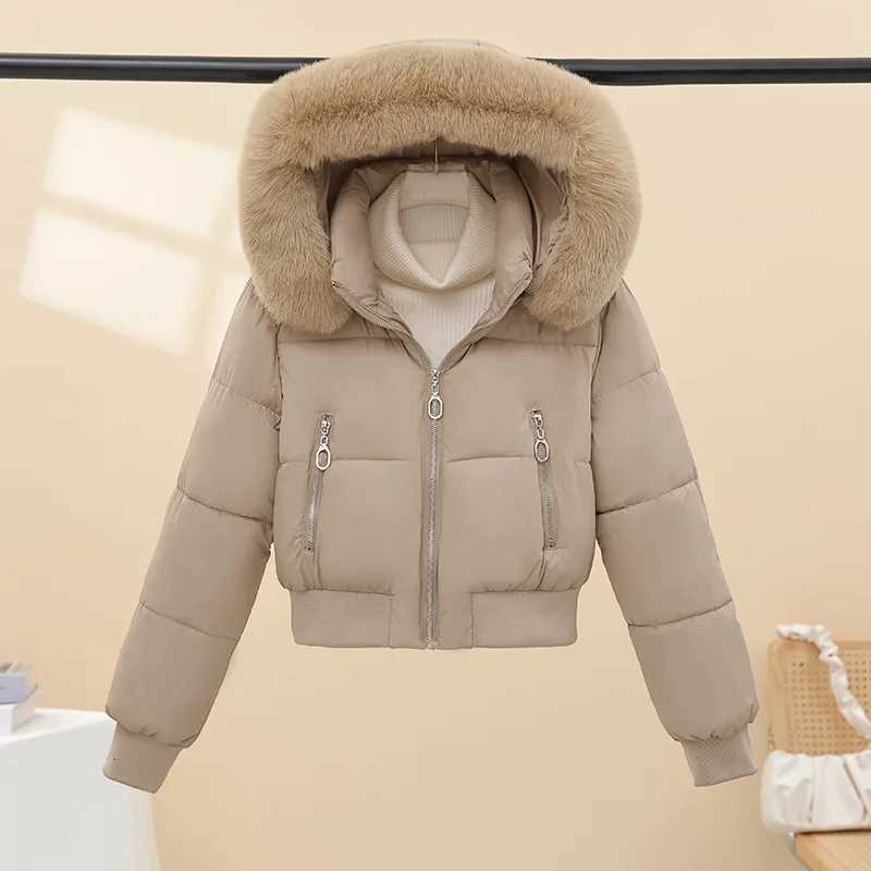 2025 New Autumn and Winter Keep Warm Jacket with Fur Hat Thick Cotton Coat Cotton Coat Parker Short Coat Trend British StyleT251201