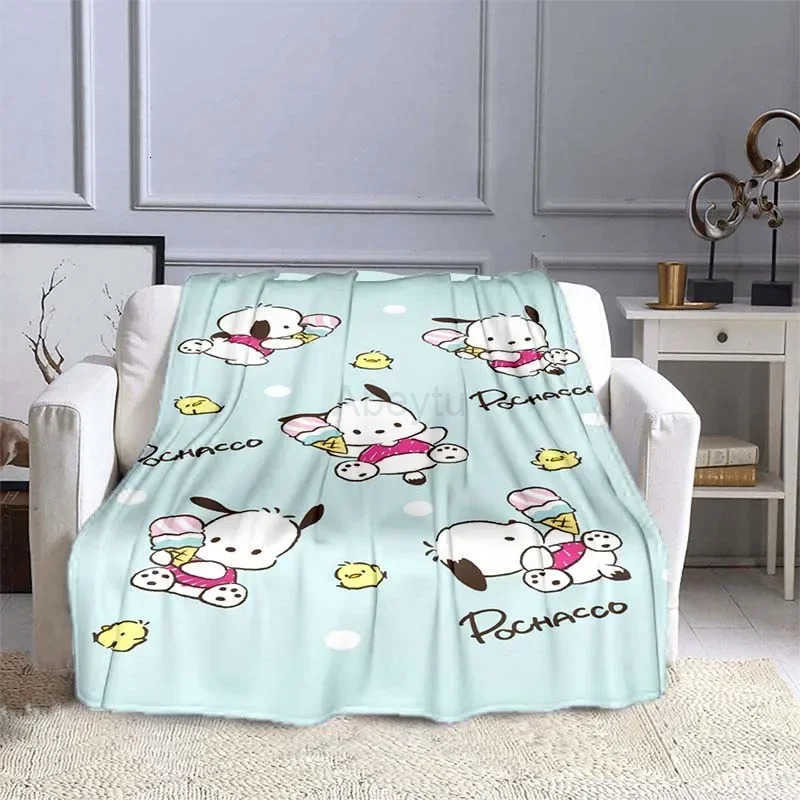 Sanrio 6 Sizes Pochacco Printed Blanket Children Adult Blanket Soft and Warm Bedding for Bed Sofa Outdoor Travel Cover Blanket H251201
