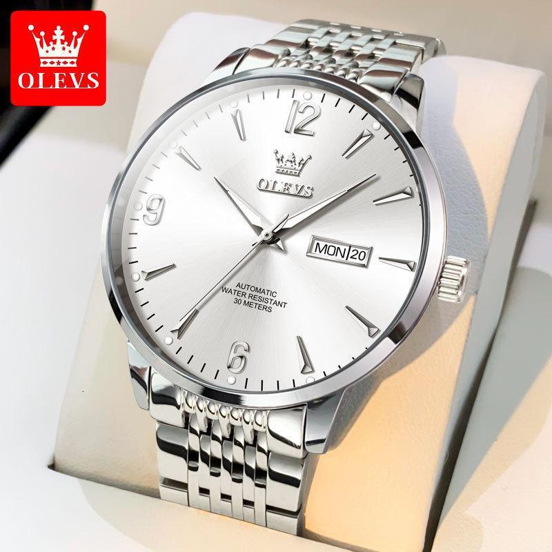 OLEVS Designer Classic And Minimalist Women's Watch Double Calendar Fashionable Business Luminous Waterproof Men's Watches Luxury Free Shipp