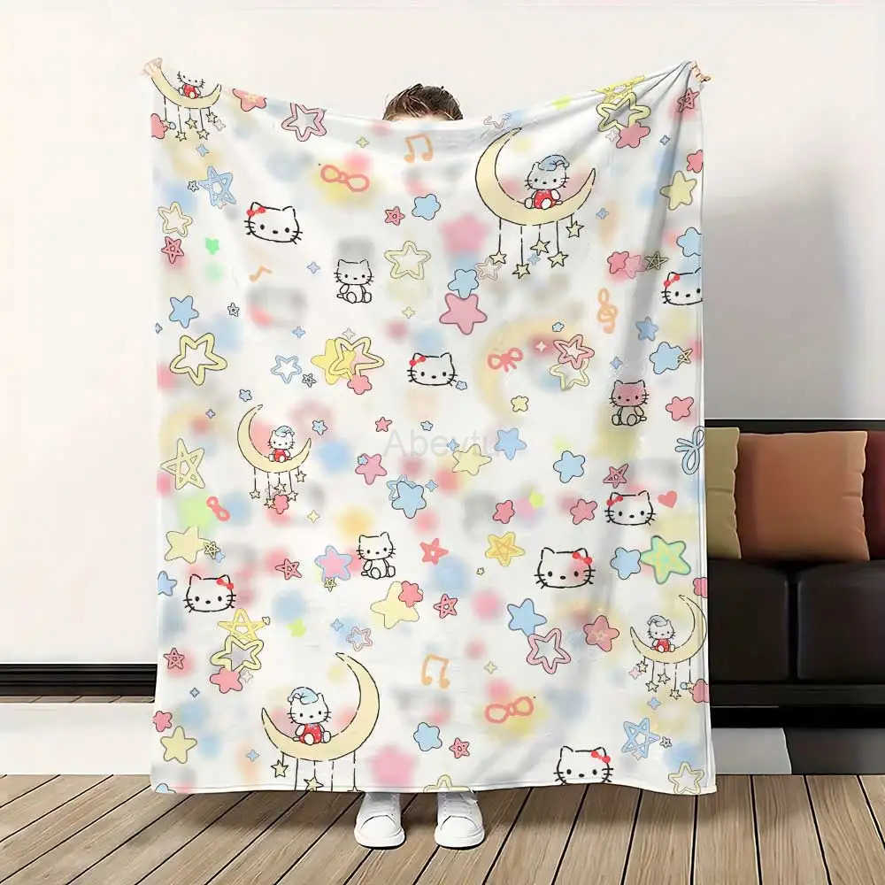 Sanrio Kawaii Hellos Cat Fluffy Soft Blankets for Bed Home Blanket Custom Bedroom Decoration Bedspread the Sofa Throw Warm Winter Knee H251201