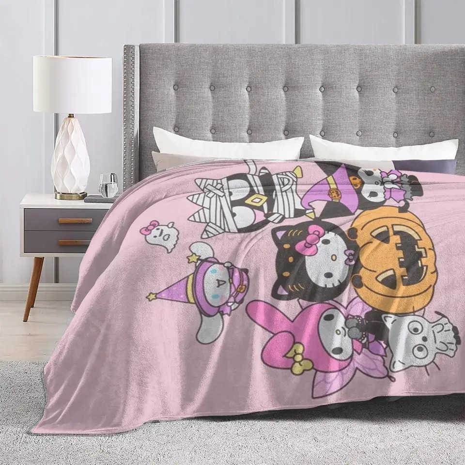 Sanrio Hellos Kittys And Friends Blanket Quality Warm Throw Blanket Winter Kids Adult Home Decor Aesthetic Bedspread H251201