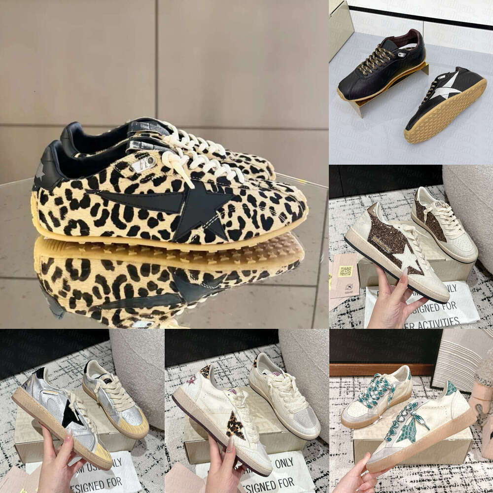 10a Designer golden Womens Luxury leopard print sneaker Leather Casual Fashion trainer Run youth star woman shoe Walk Flat track sport outdoor Dirty tennis shoes