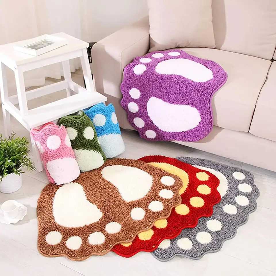 Cute Footprints Big Feet Bath Mats Pads Cartoon Style Toilet Non-slip Rug for Bathro Carpet Floor Super Absorbent Mat Foot Rug H251129