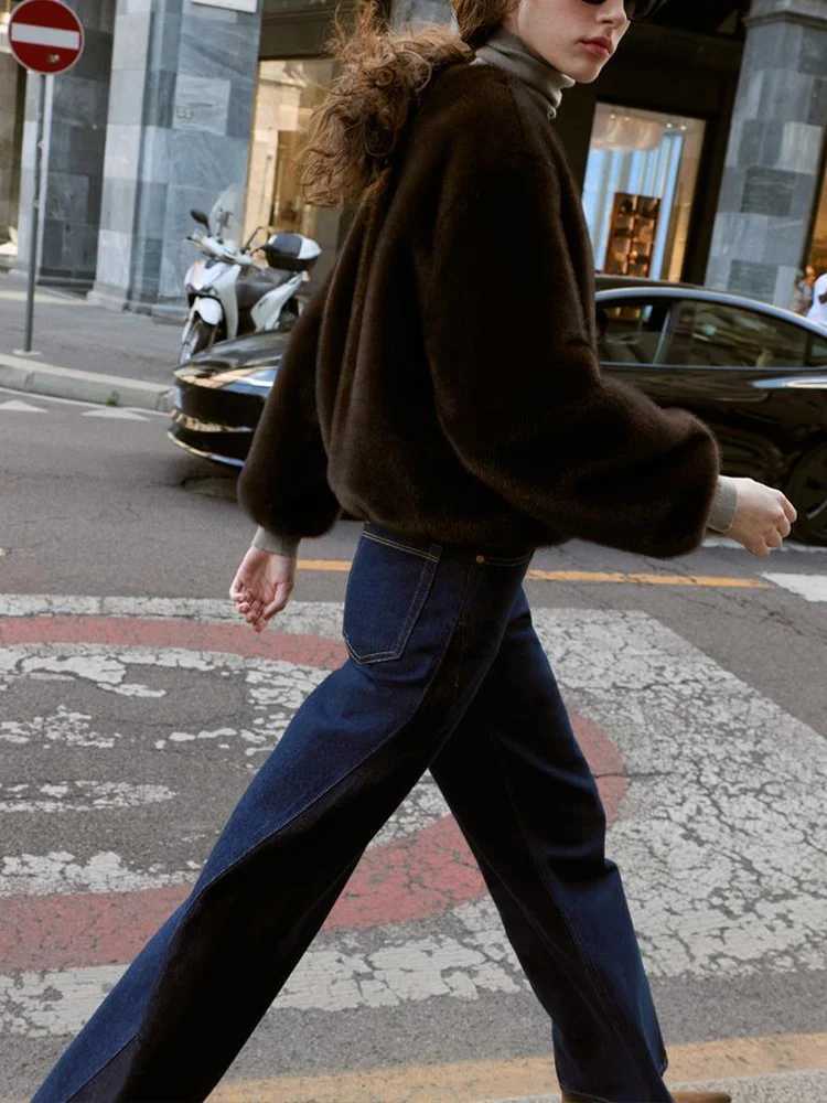 European and American style 2025 autumn new products womens clothing temperament faux fur effect versatile jacket coatT251201