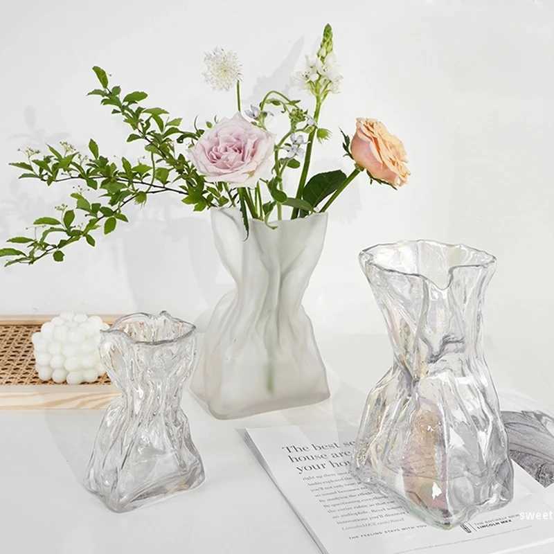 Transparent Flower Vase Creative Desig Hydroponics Plants Pot Fresh Flowers Arrangement Bottle Table Desktop Ornaments Y251201