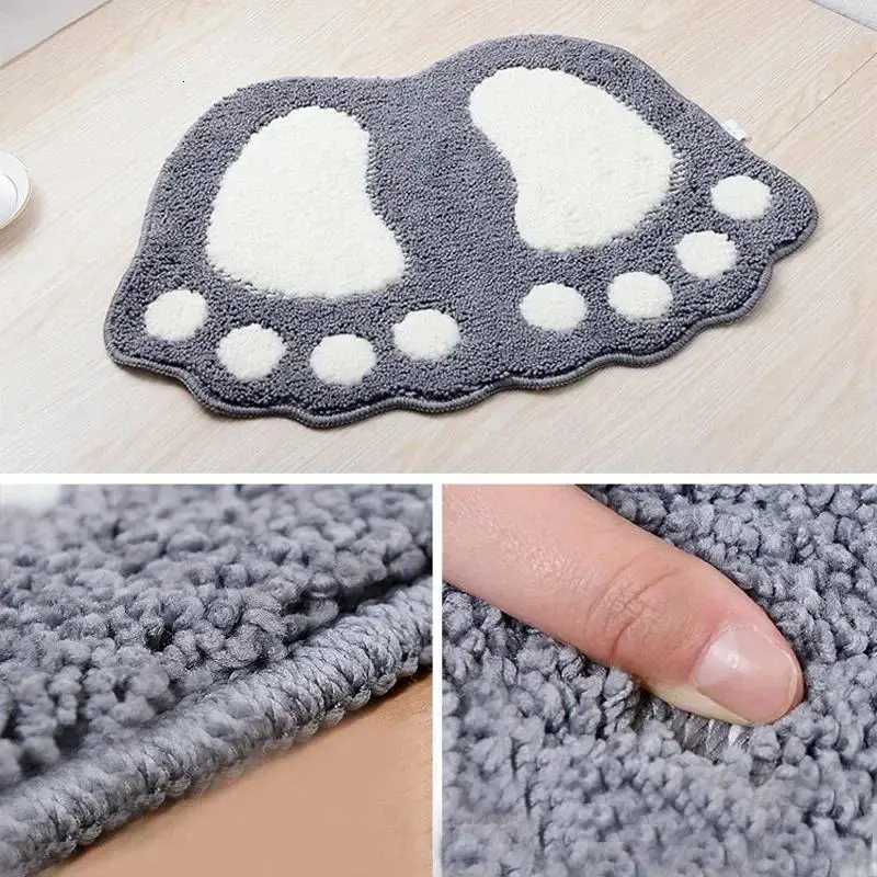 Cute Footprints Big Feet Bath Mats Pads Cartoon Style Toilet Non-slip Rug for Bathro Carpet Floor Super Absorbent Mat Foot Rug H251129