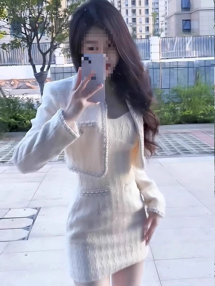 French Style Little Chanel Coat Autumn New Socialite Elegant Waist-Cinching Short Skirt Design Two-Piece Womens Set 250618