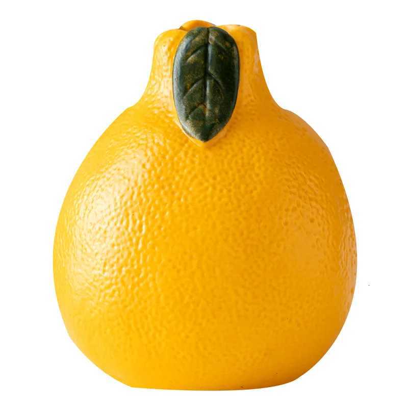 Orange Vase Ceramic Vase Pelo Simated Fruit Ornaments Hydroponic Flowerpot He Decoration Accessories Flowervase Y251201
