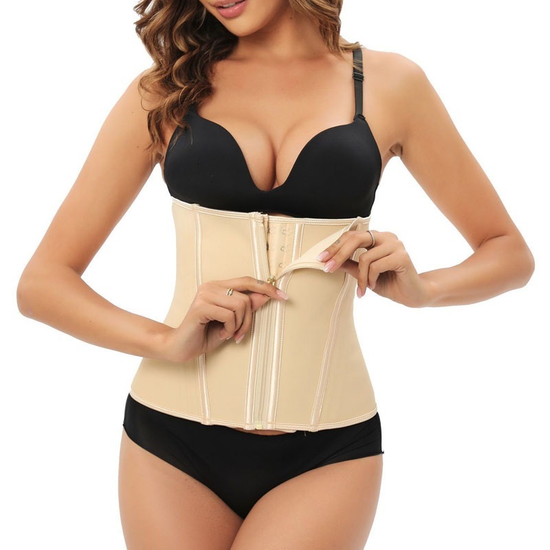 Women Shapewear Tummy Control Belt Comfortable and Breathable Waist Trimmer Corset with 13 Steel Bones Firm Control Hook Zipper Double Control Body Sh
