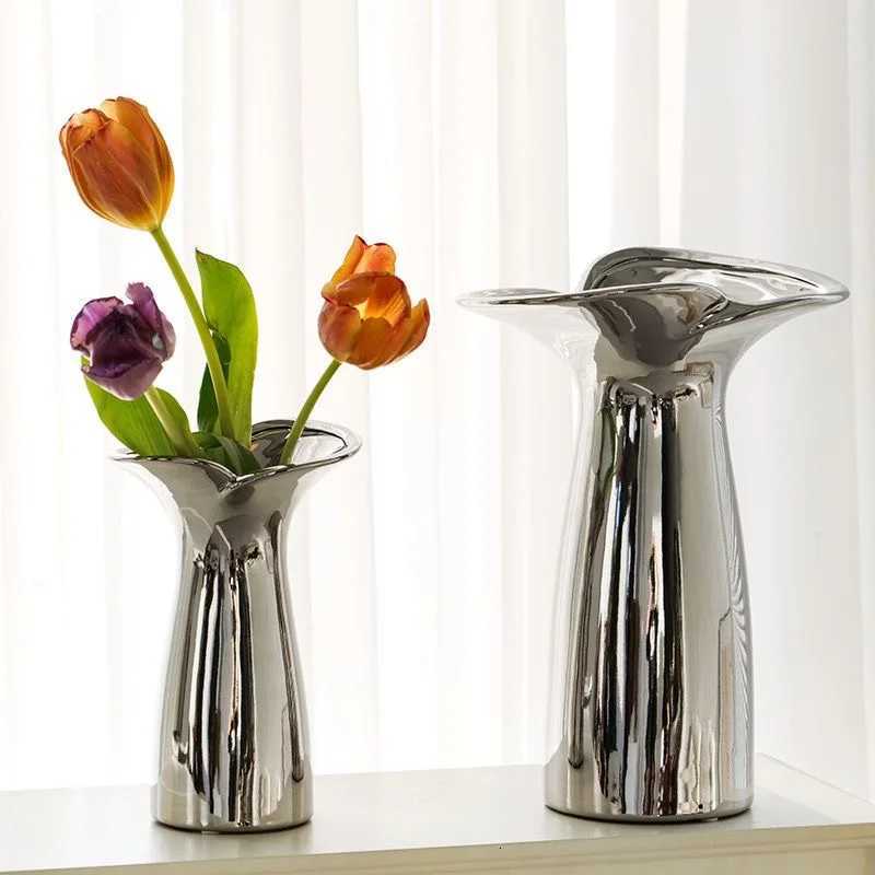 Electroplated Flower Arrangement Nordic He Wabi Sabi Style Vase He Living Ro Dining Table Decoration Housewarming Gift Y251201