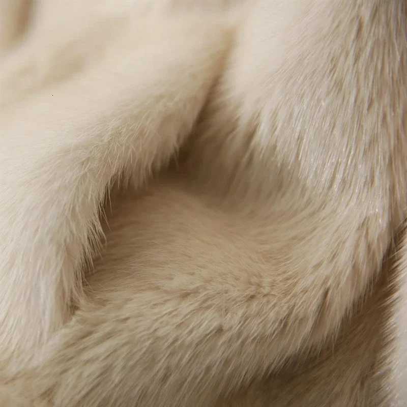 New Plush White Faux Fur Coat 2024 Woman New in Coats Autumn Winter Fur Plush Fluffy Jacket Warm Red Gray Black OuterwearsT251201