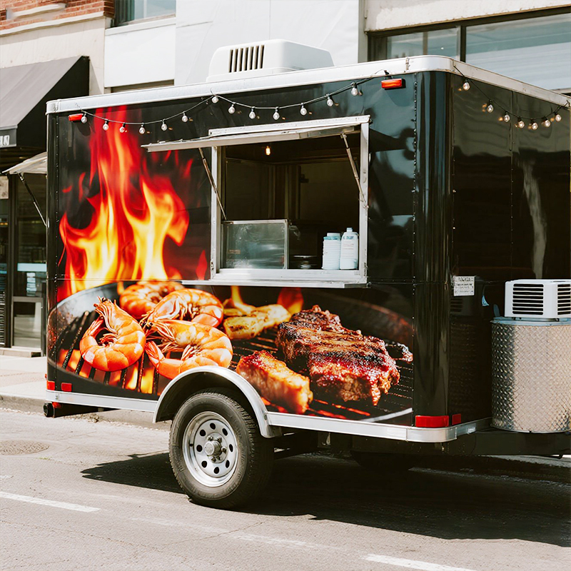 Zero-Emission Mobile Dining Car: Multi-Food Stall for Barbecue, Fried Skewers & Bubble Tea
