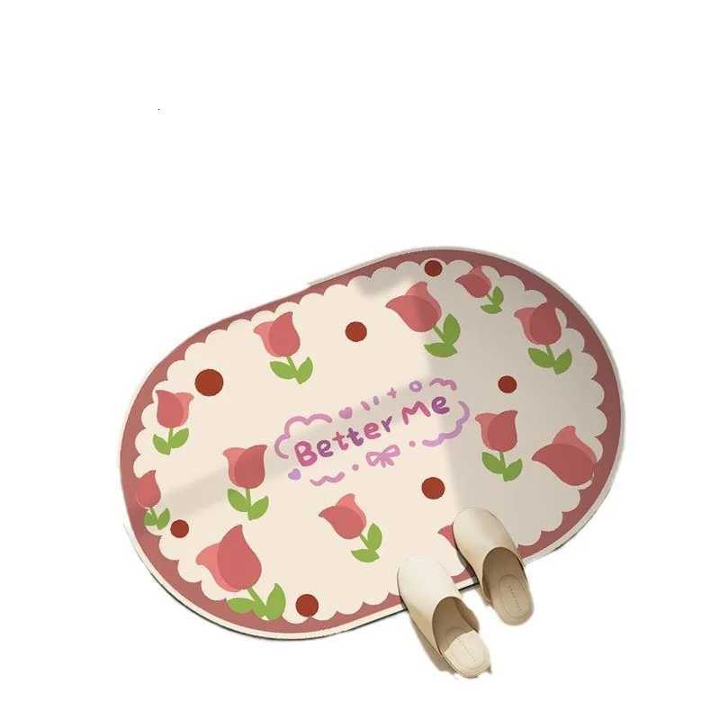 Diat d Small Fresh Floral Bathro Wear-resistant and Dirt-resistant Anti-slip Bathro Anti-slip Mat H251129