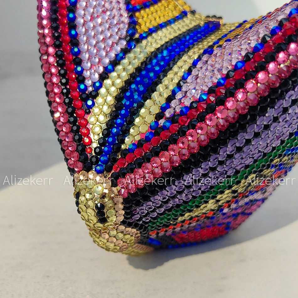 Alizekerr Butterfly Shaped Crystal Evening Bags Women Luxury Gorgeous Classy Sparkling Rhinestone Clutch Purses Wedding Party K251201