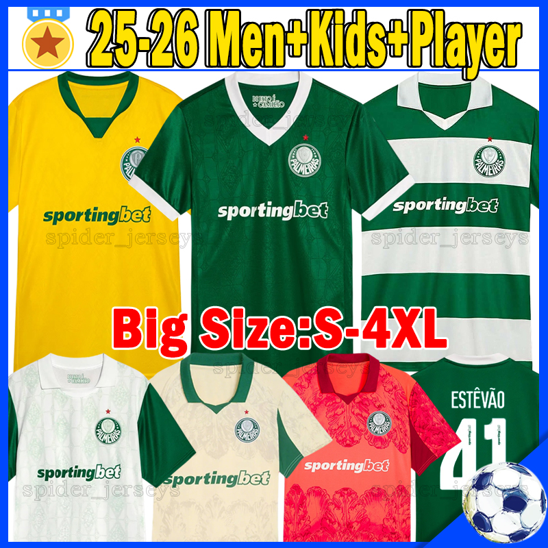 XXXL 4XL 25 26 ESTEVAO Soccer Jerseys 2025 2026 Palmeiras Cup LOPEZ THALYS LAZARO Football Shirts MAURICIO G.GOMEZ PAULINHO Men Women Uniforms Kids Ki
