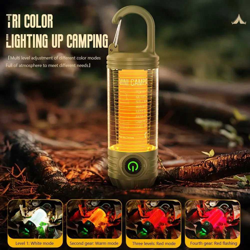 1000LM Super Bright Outdoor Hiking Fishing Tent Lamp 1200mAh Rechargeable Dual Light Source Tent Light Outdoor Camping Lantern M251201