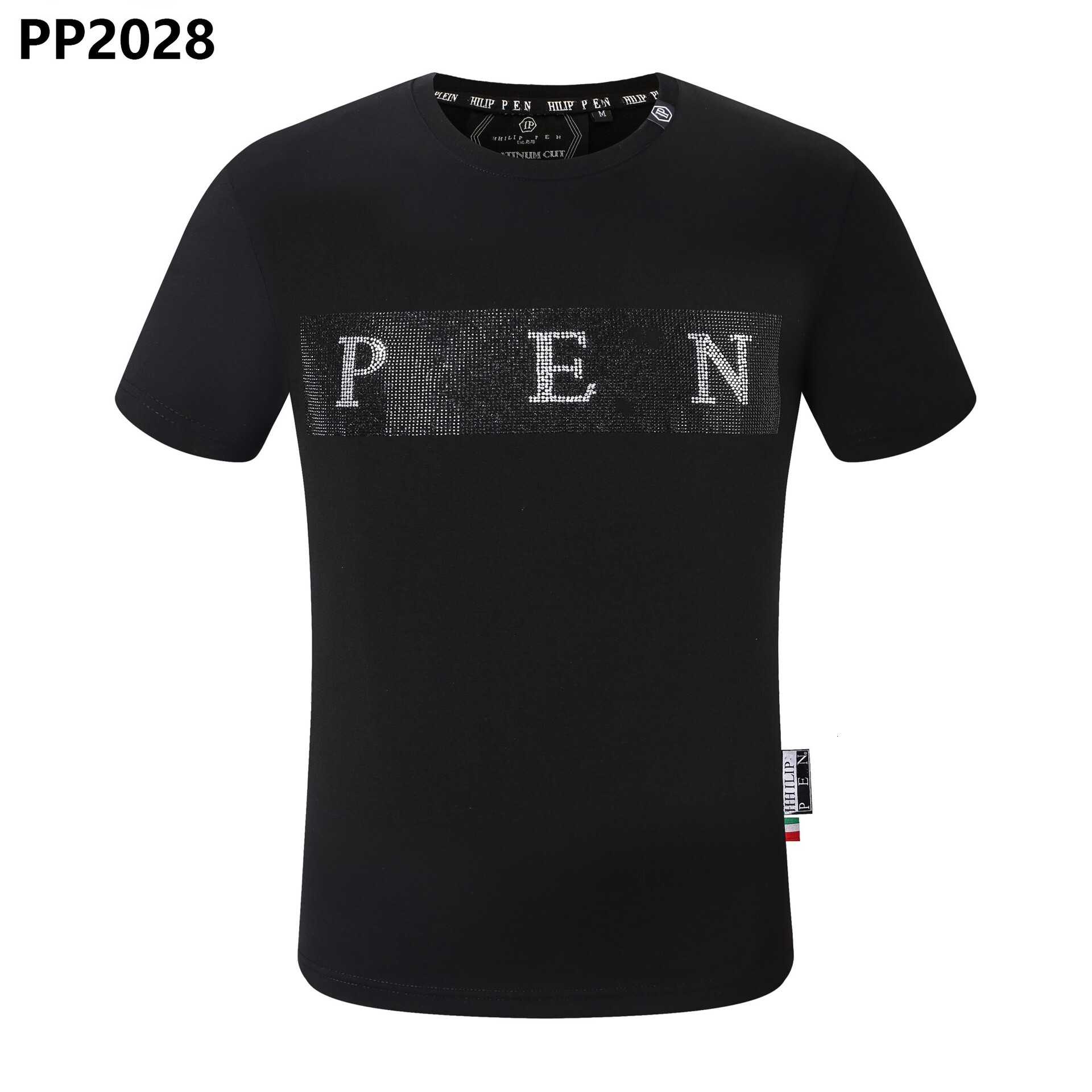designer men t shirts for women luxury trendy brand spring summer short sleeve round neck shirt domineering personality pp rhinestone l philipp pliein pleins pp KQJT
