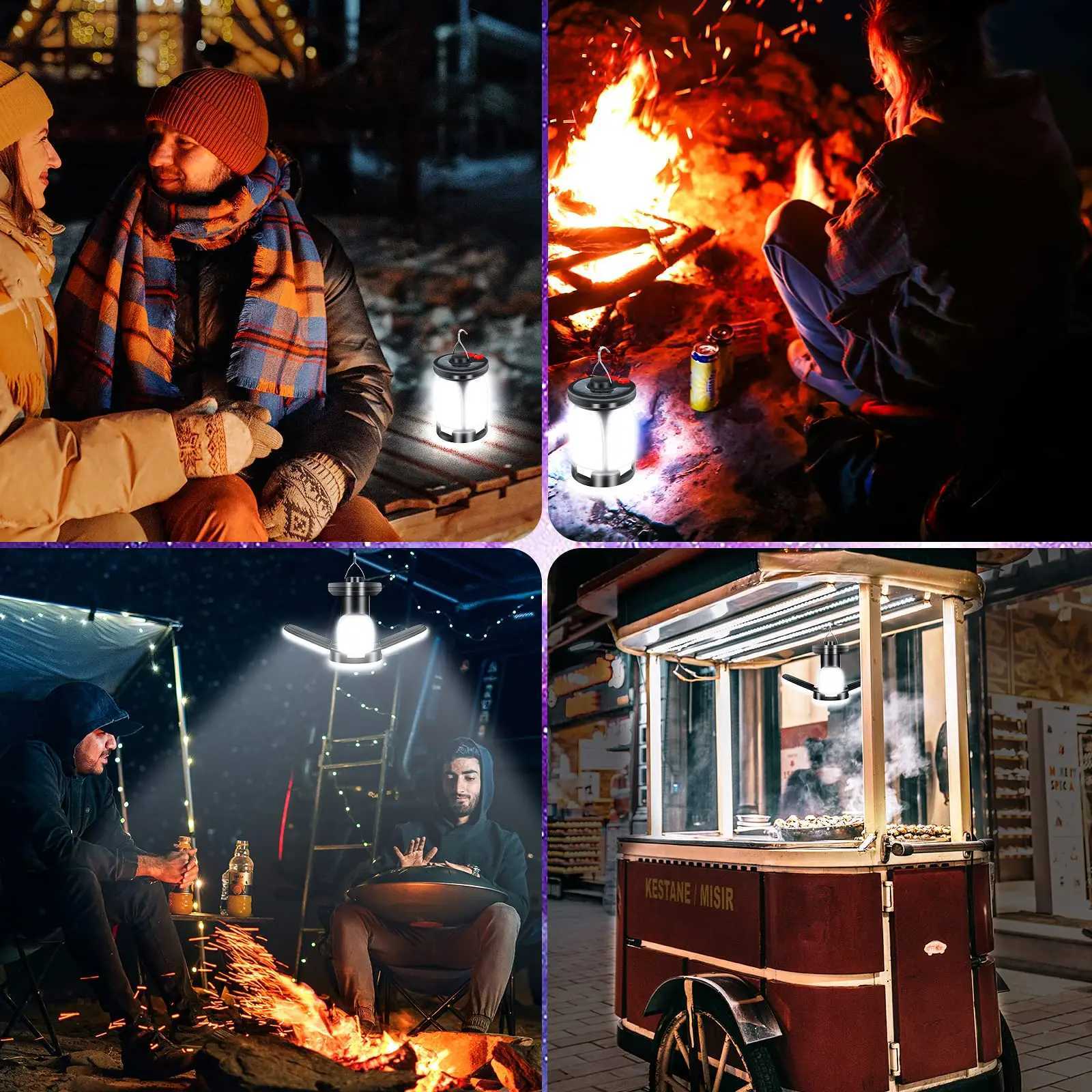 Outdoor Camping Lantern LED Light 6 Modes 60 LED Ultra Bright Tent Light USB Solar Rechargeable Fishing Hiking Party Camp Light M251201