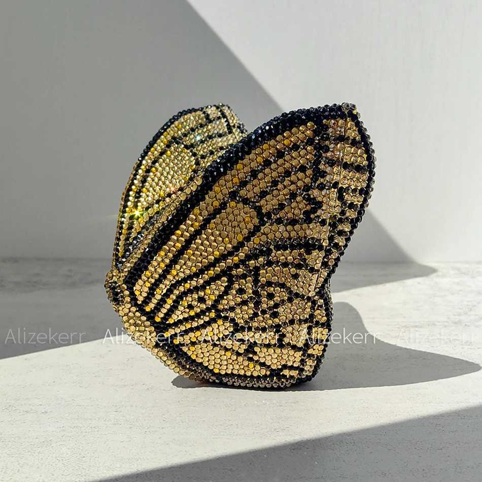 Alizekerr Butterfly Shaped Crystal Evening Bags Women Luxury Gorgeous Classy Sparkling Rhinestone Clutch Purses Wedding Party K251201