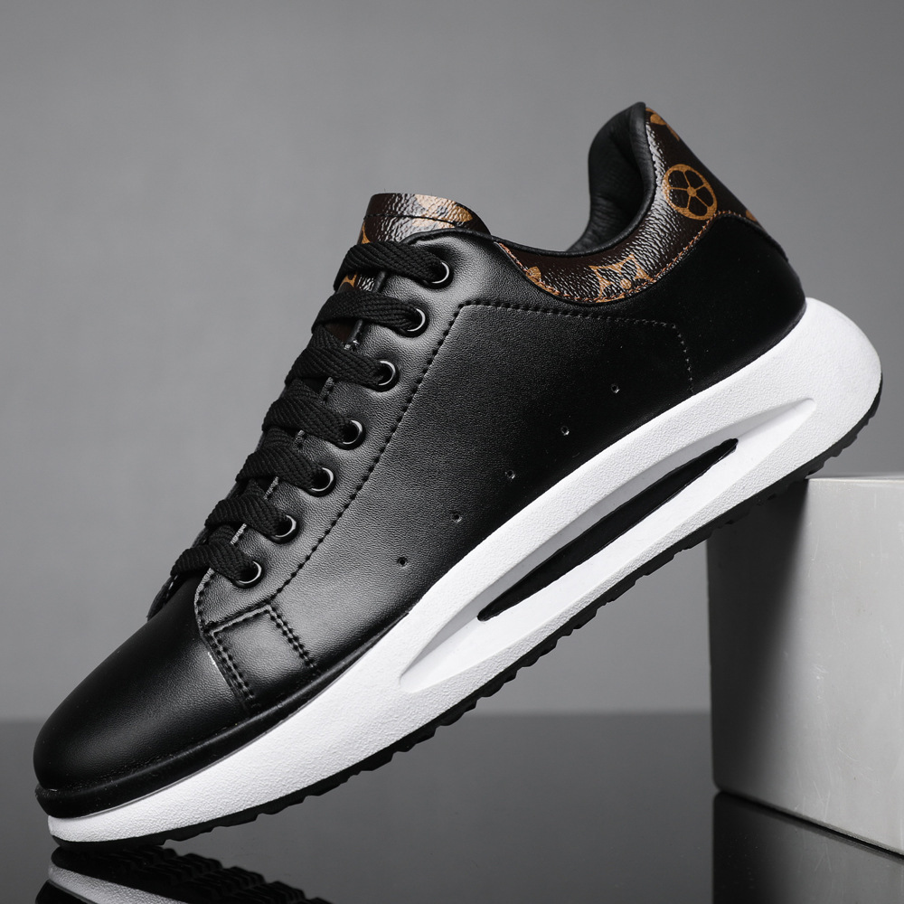 New Design Men's Casual Shoes 2025 New Style Fashionable Korean style leather board shoes Low-top lace-up classic white sneakers Casual shoes Fre