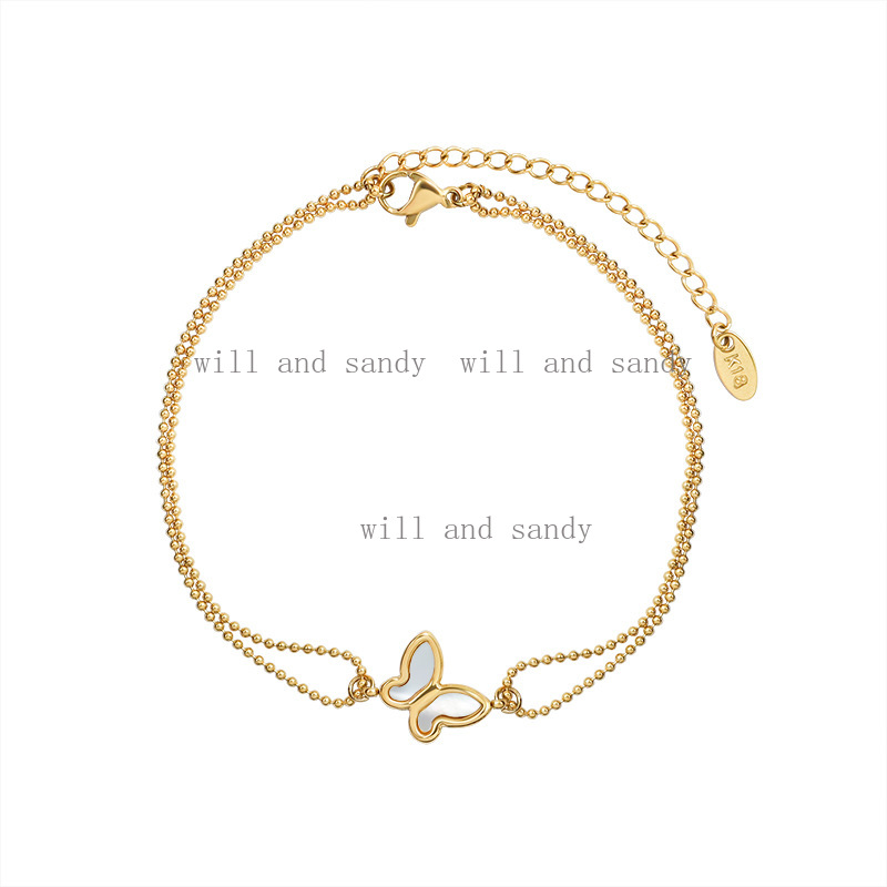 18K Gold Butterfly Anklet Bracelets for Women Adjustable Non Tarnish Yellow Gold Foot Chain Dainty Charm Bracelets Anniversary Birthday Jewelry Gifts