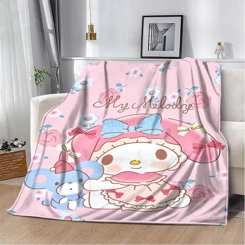 Sanrio My Melody Plush Blanket Soft Fluffy Quilt Children Nap Throw Cartoon Blankets Sofa Travel Picnic Blanket Adult Girl Gifts H251201