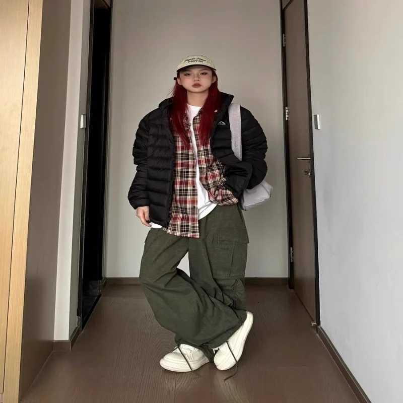 Pork rib down jacket womens short lightweight 2025 winter new style simple white duck down casual sports hooded jacketT251201