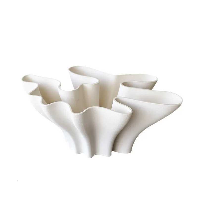 Ceramic Vase Geetric Flower Shape Irregar Flowerpot Abstract Handicrafts Arrangement Accessories He Decoration Y251201