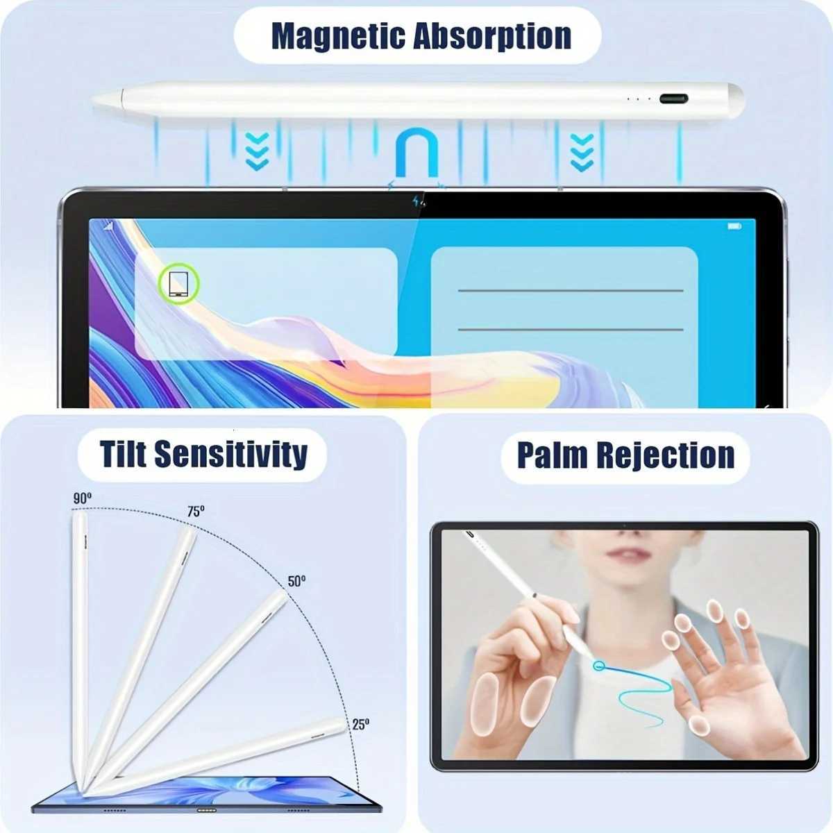 Stylus Pen for iPad Android Tablet Pencil 2 Pro Air 3 4 5 M2 M3 M4 Mini 2024 2025 Find My in App Palm Rejection IOS Draw C251201