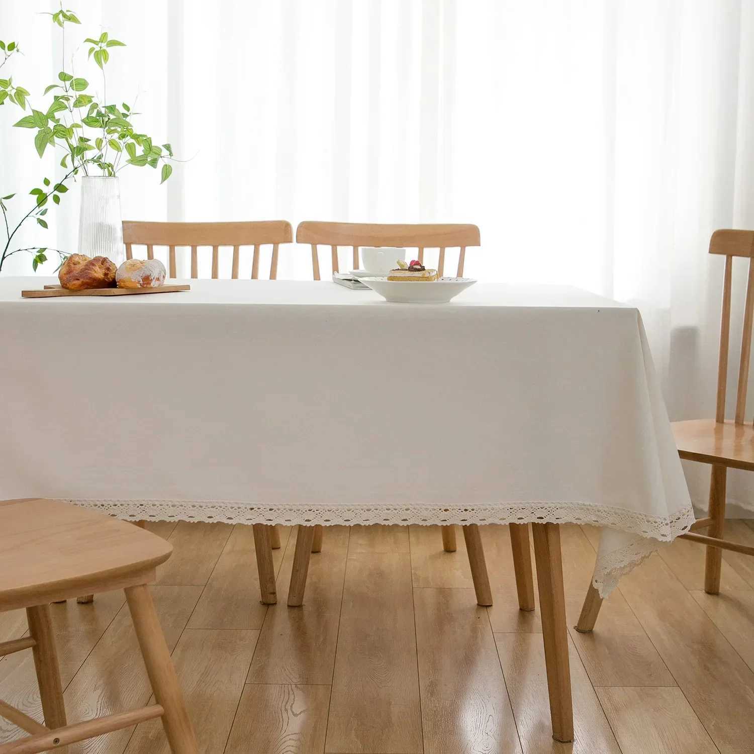 Cotton And Linen Printed Small Fresh Tablecloth Cover Cloth Fringe Lace Non-Slip Pattern Rectangular Home Decoration Outdoor Y251201