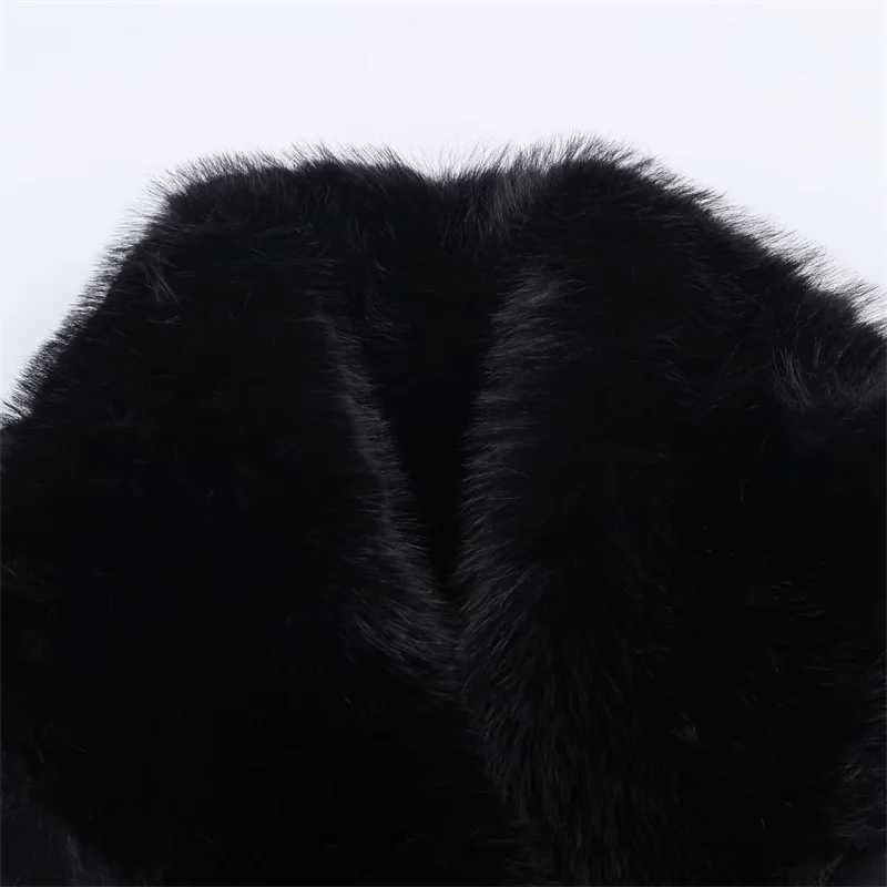 Women Faux Fur Coat 2025 Autumn Winter Fashion Worn on Both Sides Parkas Thicken Coat for Women Casual Chic Ladies Long JacketT251201