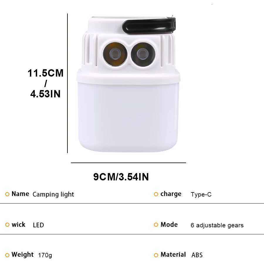 Portable USB Rechargeable LED Camping Light Outdoor Emergency Hanging Tent Solar Lamp Hiking Picnics Night Lighting Lantern M251201