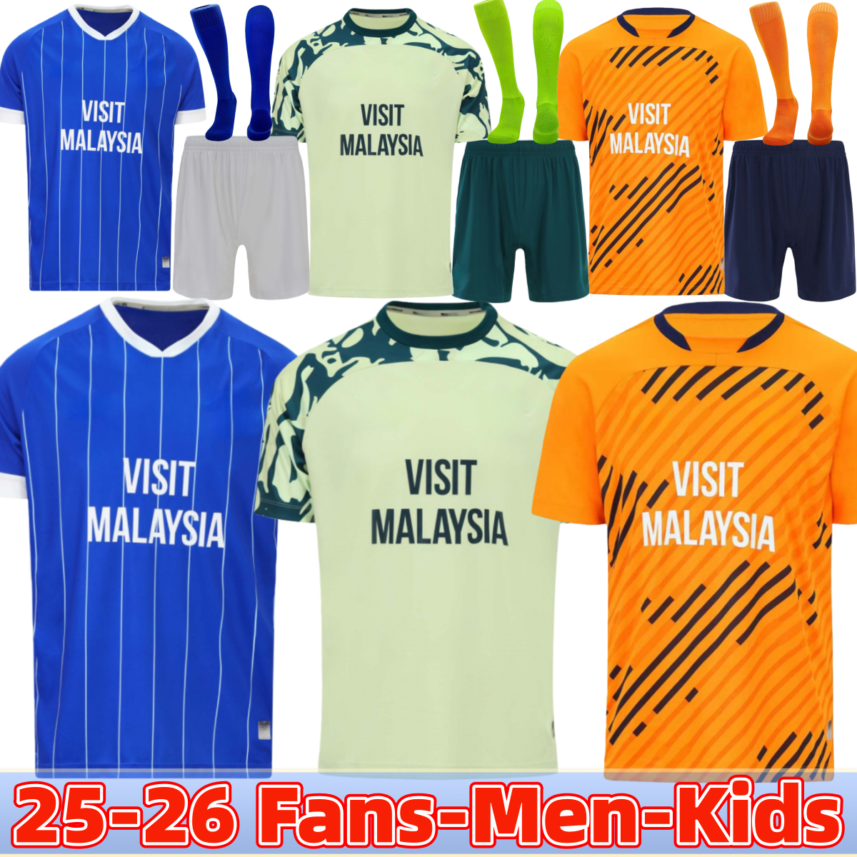 25 26 Cardiff City Soccer Jerseys Philogenep Rinomhota Colwill Ratcliffe O'Dowda Home Away 2025 2026 Football Shirts Cardiff kid Ralls Kids Kit Fans Uniforms set 34XL