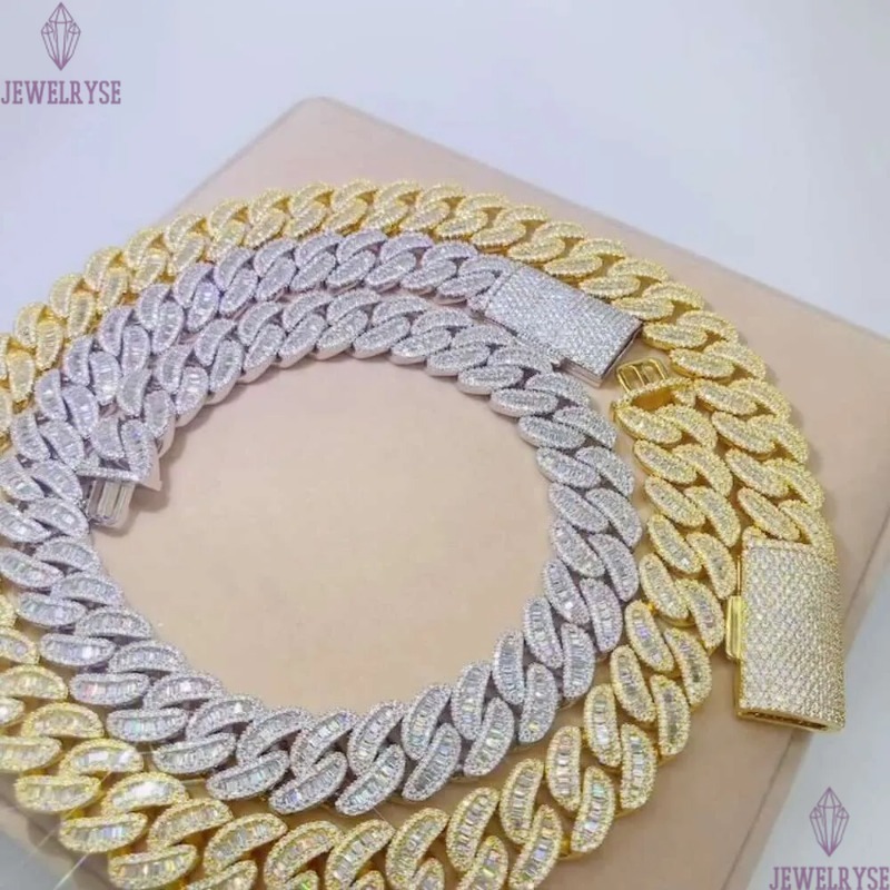 Pendant Necklaces YSYH Jewelry Hip hop 18mm Iced Out Sterg Sier Men Chains Necklace Dia Vvs1 Moissanite Cuban k Chain