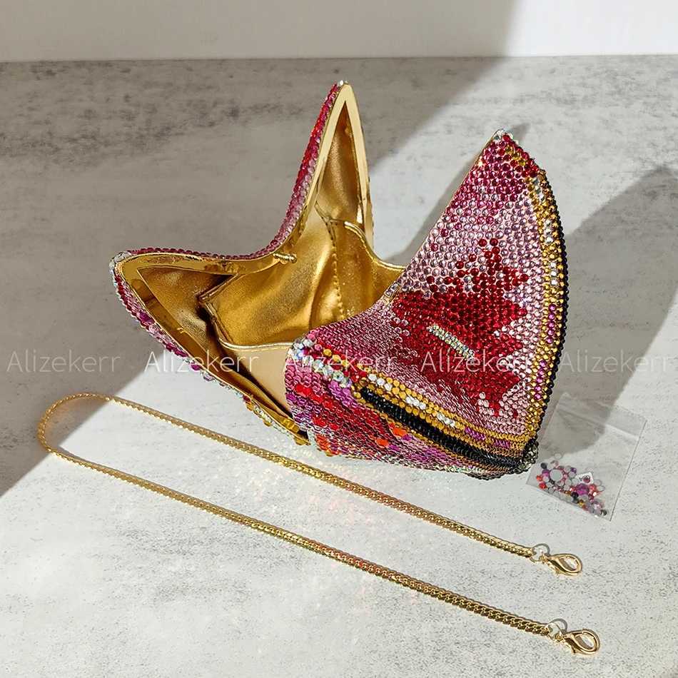 Alizekerr Butterfly Shaped Crystal Evening Bags Women Luxury Gorgeous Classy Sparkling Rhinestone Clutch Purses Wedding Party K251201