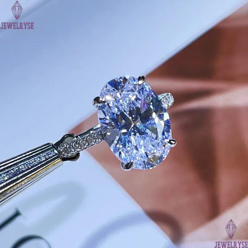 2025 Choucong Brand Top Sell Sparkling Wedding Rings Luxury Jewelry Oval Cut White Moissanite Diamond Real 100% 925 Sterling Silver Women Bride Ring G