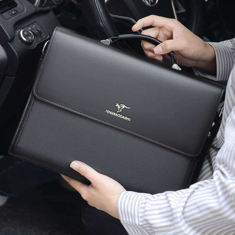 Famous Brand Luxury Bag Designer Leather Briefcases For Men Work Business Tote Bolsas Black Handbag Shoulder Lawyer Square A Side Crossbody